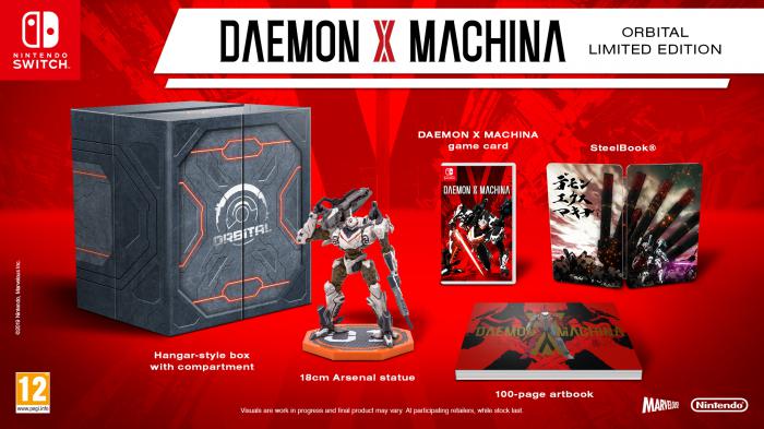 Deamon X Machina: the video game in a collector's box Orbital edition with a superb figure